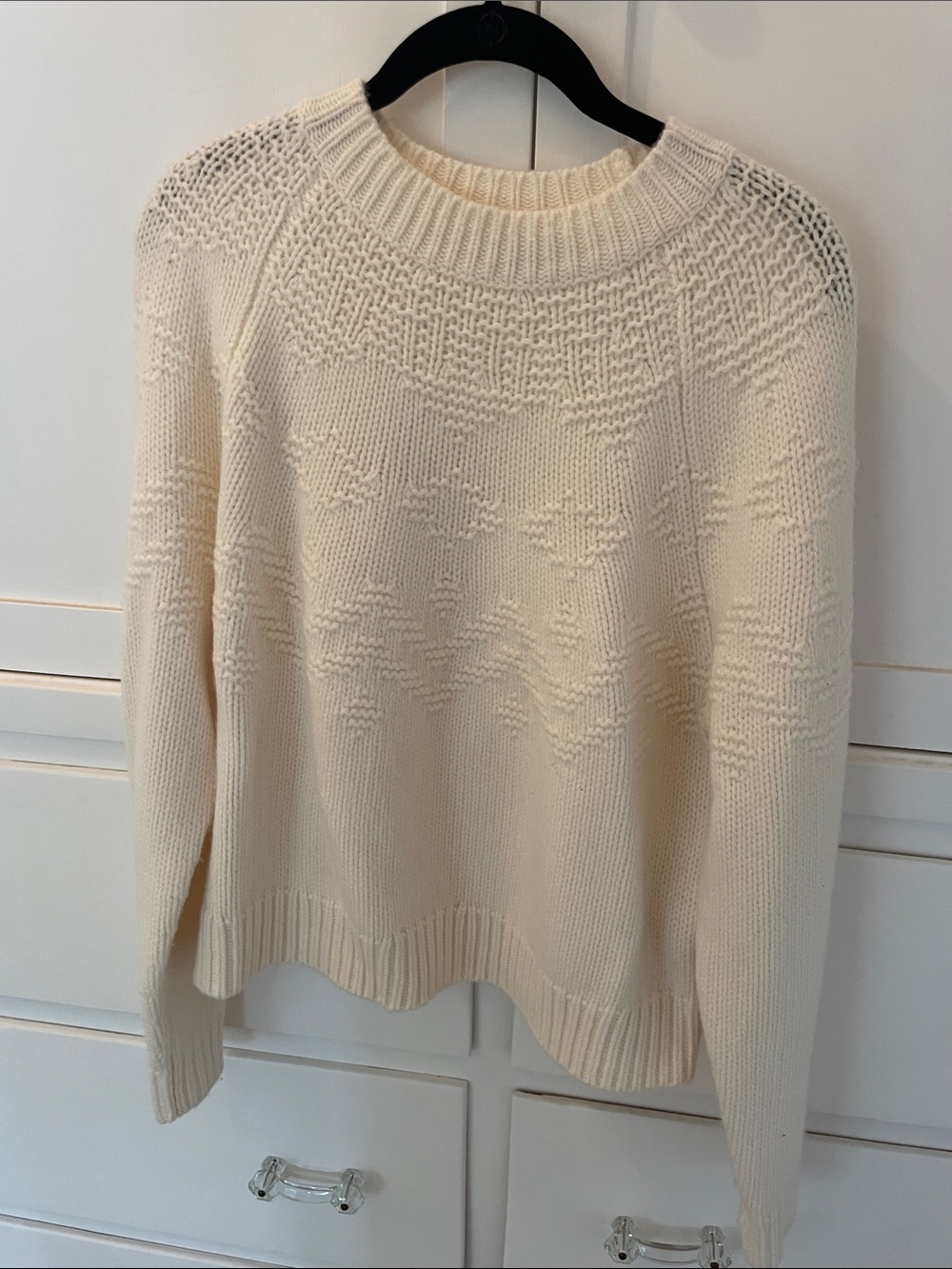 Vince Cream wool Textured Knit Sweater size Small